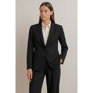 Ralph Lauren Wool Blend Black Single Button Classic Fit Medium Tailored Blazer